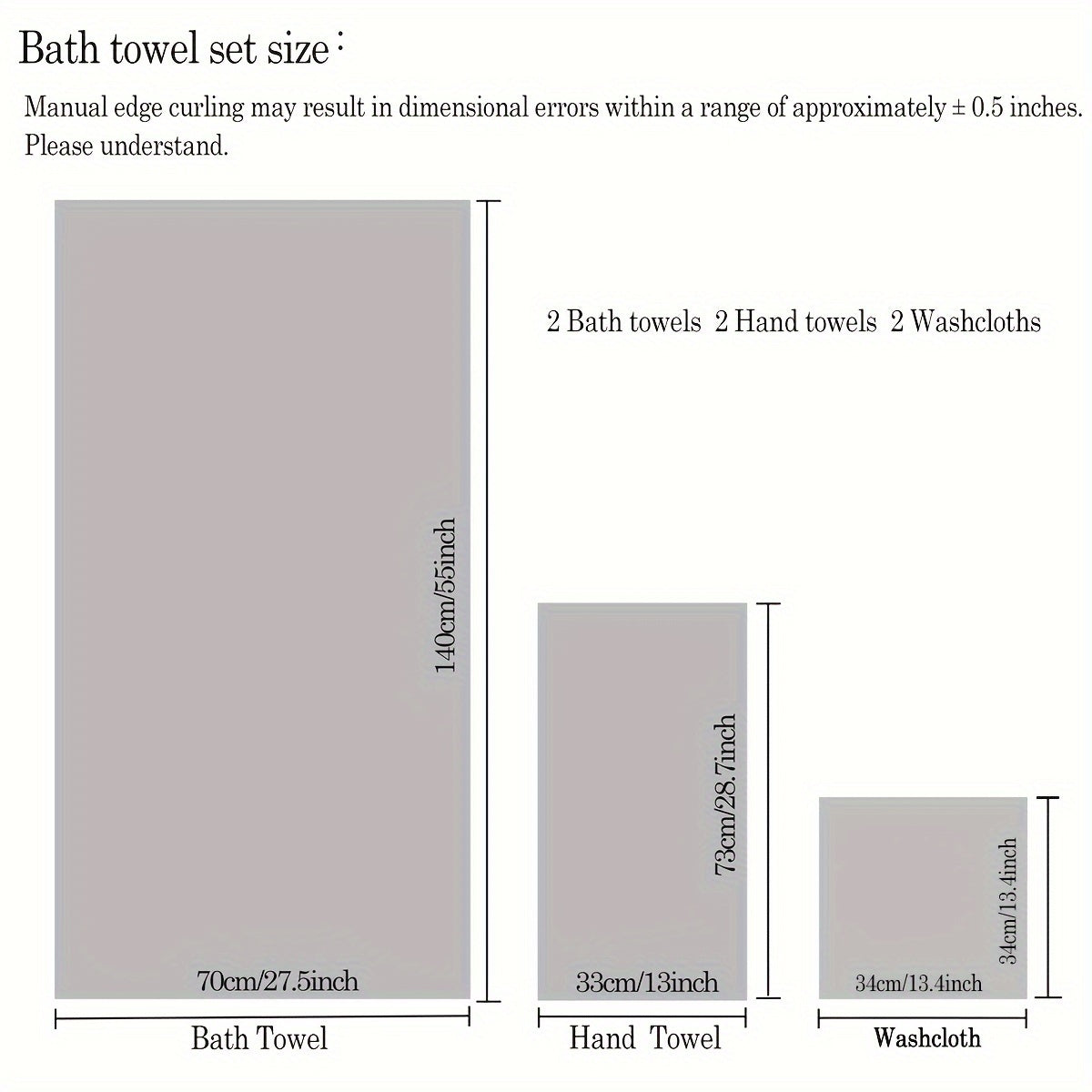 6-pce Bath Towel Set, Pure Cotton Bath Towels and Towels, 2 Bath Towels+2 Hand towels+2 Washcloths, Soft Shower Moisture Absorbing Cotton Bath Towel Set, Bathroom Towel Set, Bathroom Supplies, Household items