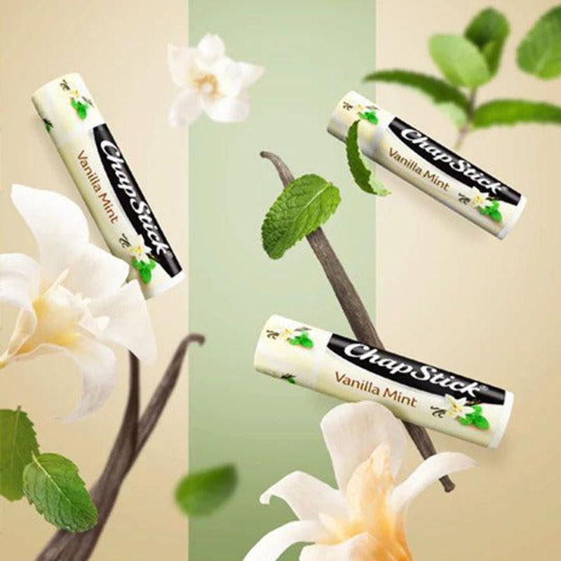 Lip Balm ChapStick Classic Lip Balm Tubes, 0.15 oz, Vanilla Mint, Pack of 3
