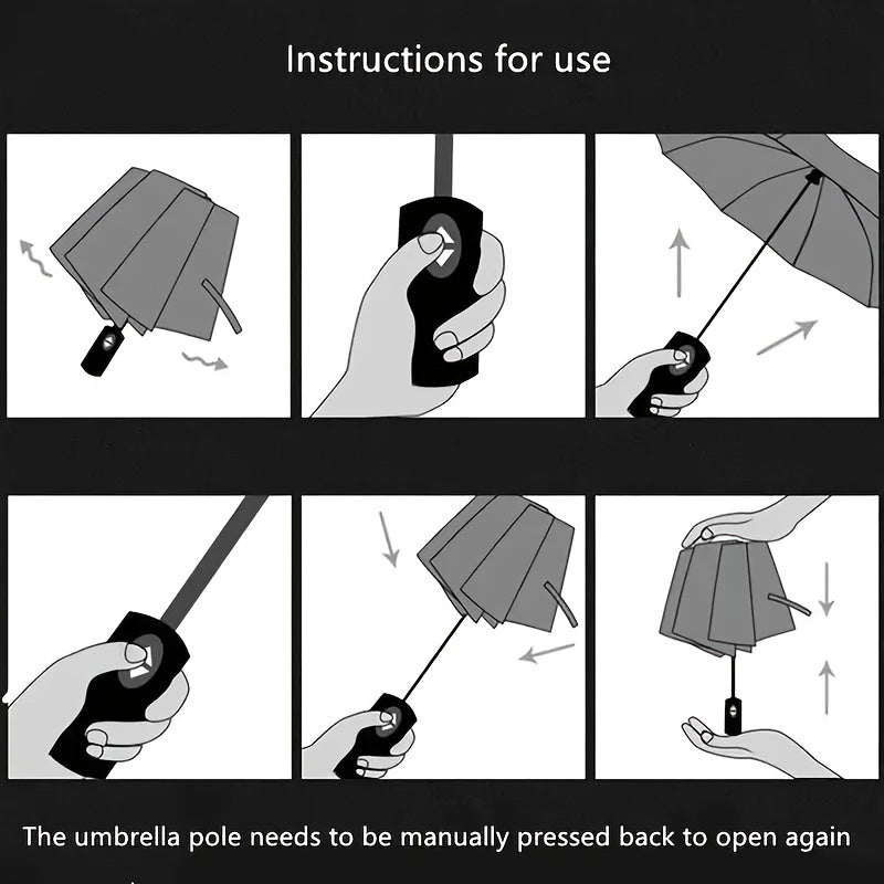 1pc Automatic Umbrella, Reinforced 24-Bone Umbrella