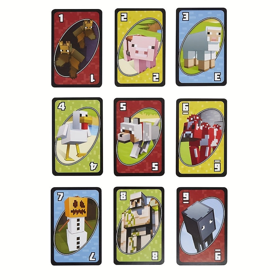 Toys / 112pcs UNO Minecraft Edition Cards - Fun Multiplayer Card Game with Exclusive Minecraft Artwork, Creeper & Zombie Designs, Perfect for Social Gatherings, Parties & Events, Card Game Accessories, Party Game Cards, Vibrant Card