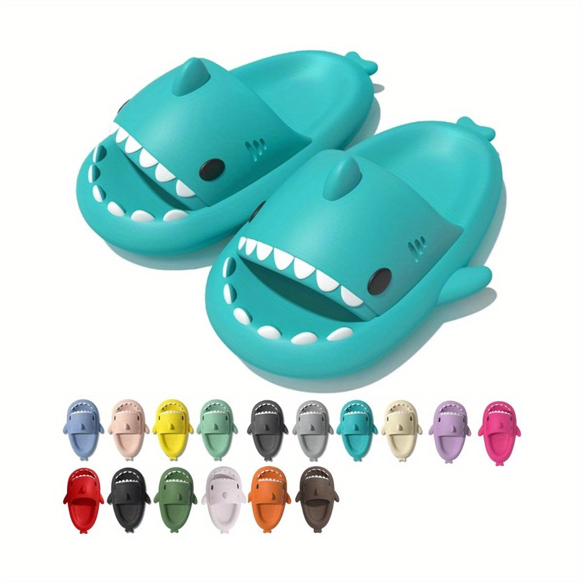 Shark Cloud Slippers - Cute Black Shark Design Slides for Women & Men, Non-Slip Summer Beach Sandals with Open Toe, Soft EVA Insole & Cushioned Sole, Perfect for Pool, Vacation, or Casual Wear, Poolside Footwear, Playful Slip
