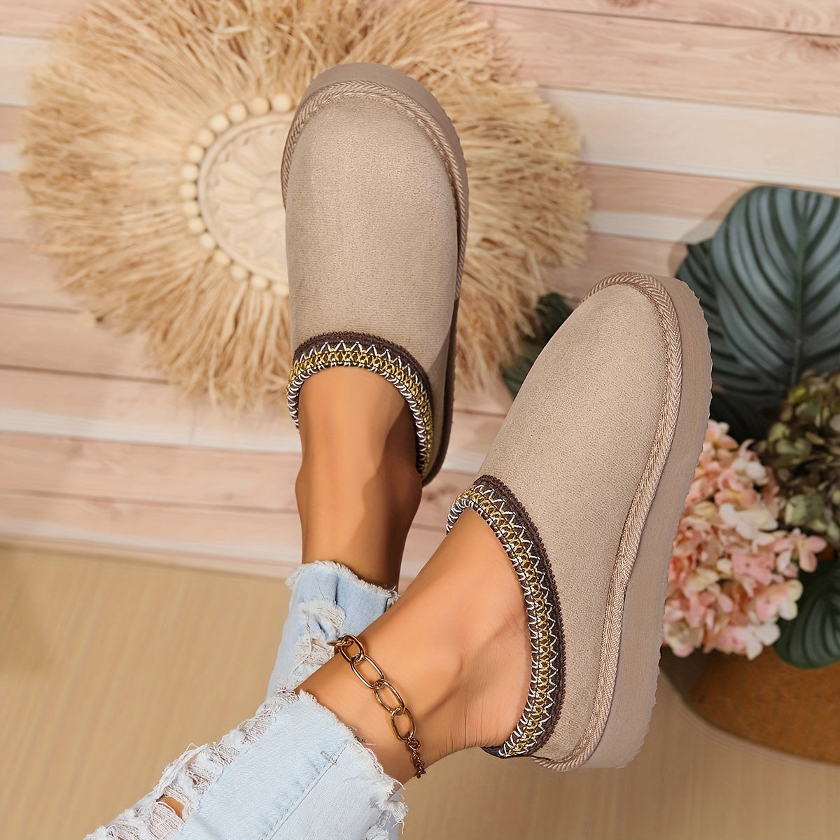 Womens Ultra-Soft Thermal Slippers - Indoor Quilted Ankle Boots with Non-Skid Sole - Perfect Cozy House Shoes for Winter Lounging