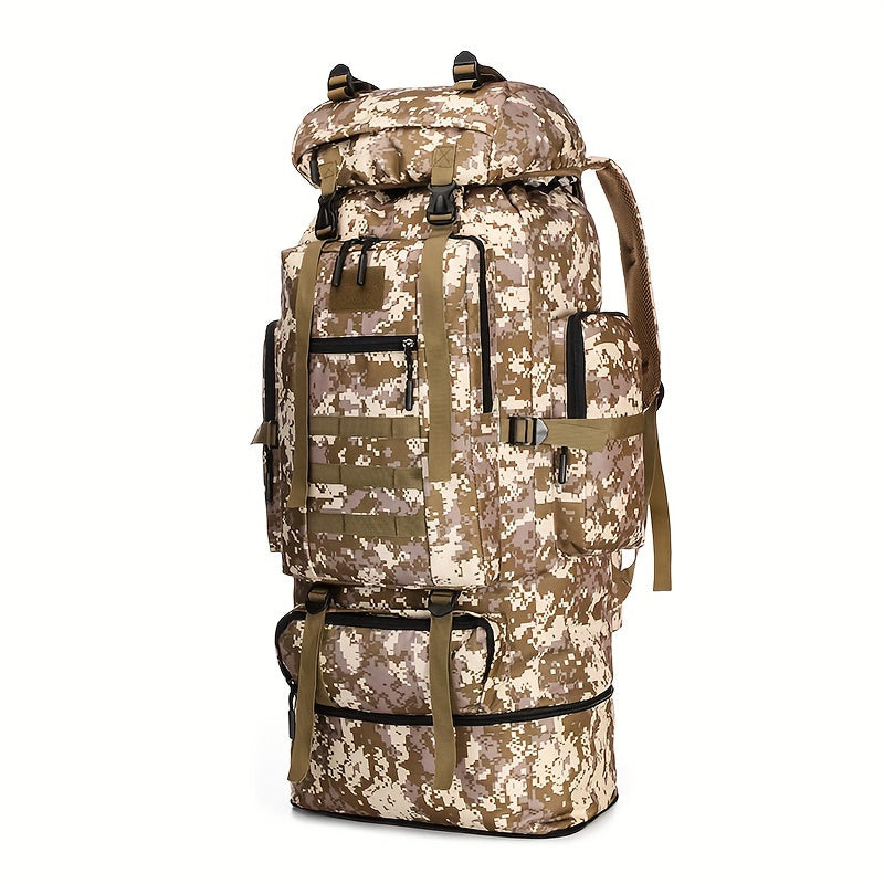 Backpack / JUMAHE 18.49gal-26.42gal Expandable Hiking Backpack with Camouflage Print, Adjustable Shoulder Straps & Drawstring Closure - Durable Polyester Outdoor Travel Backpack for Camping, Hiking, Backpacking, Camping Backpack
