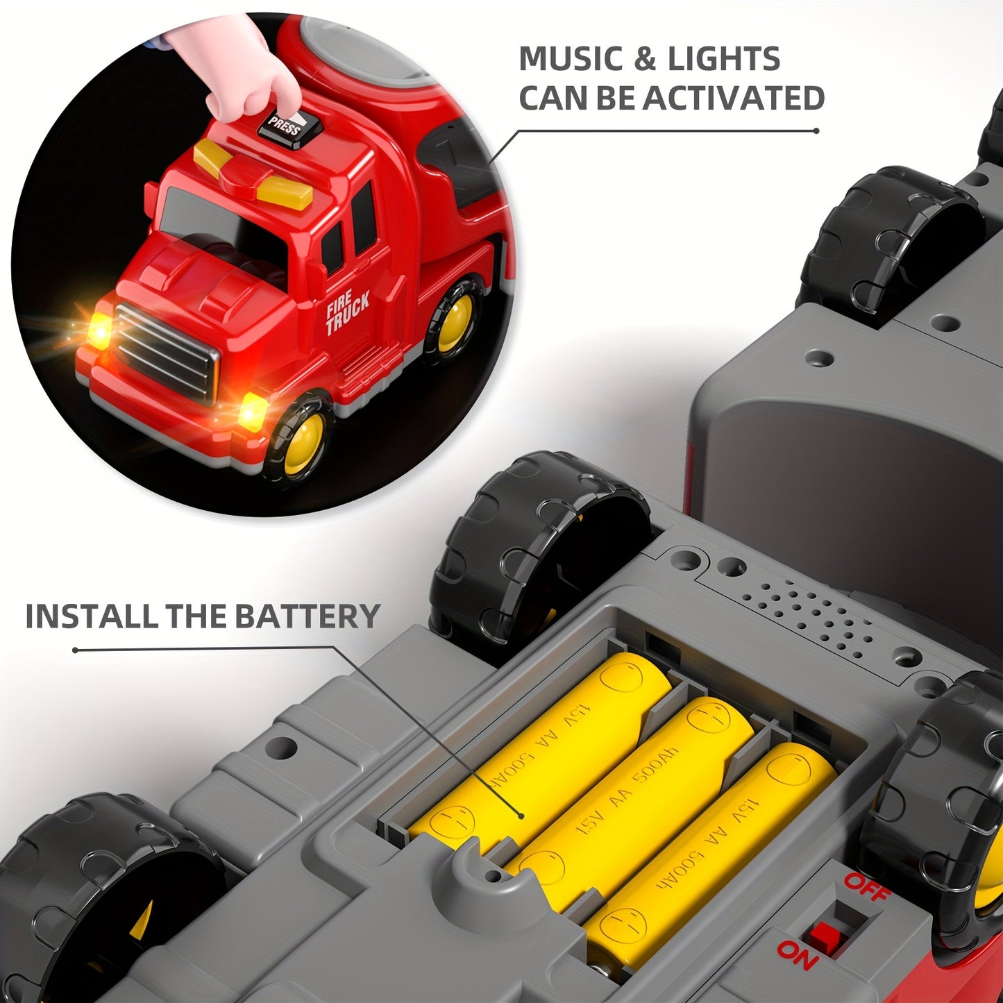 Toys / Fire Truck Toys for Boys & Girls / Friction Power Toys with Light Sound