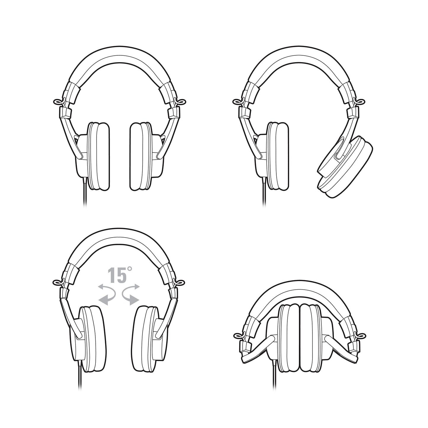 Headphones / Audio Technica ATH-M30x Professional Monitor Headphones With Protective Carrying Case with Extended Warranty