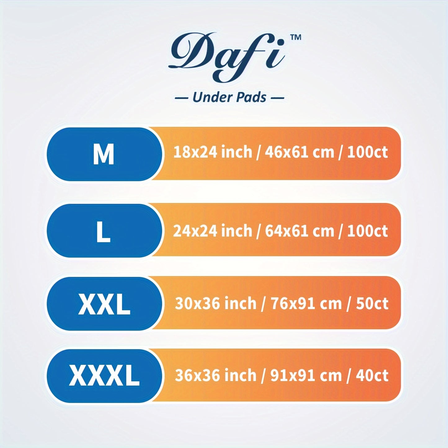 Bed Pads / DAFI 36"x 36"(40 Count) Disposable Bed Pads Extra Large Adult Incontinence Under pads, Effective Odor Control / Super Absorbent Protection for Elderly, Adult