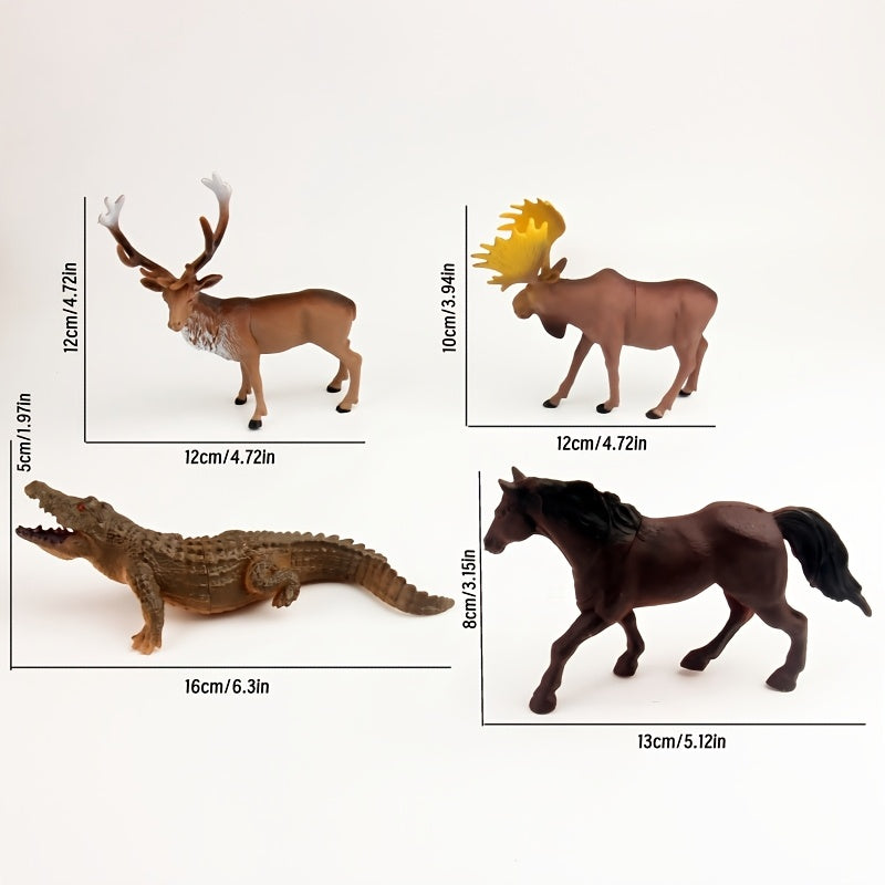 Toys / 8pcs set of large simulation wildlife park cognitive model scene crocodile bullfighting elephant camel bear deer home decoration for Christmas,halloween decorations,fall home decor Collectible Figurines