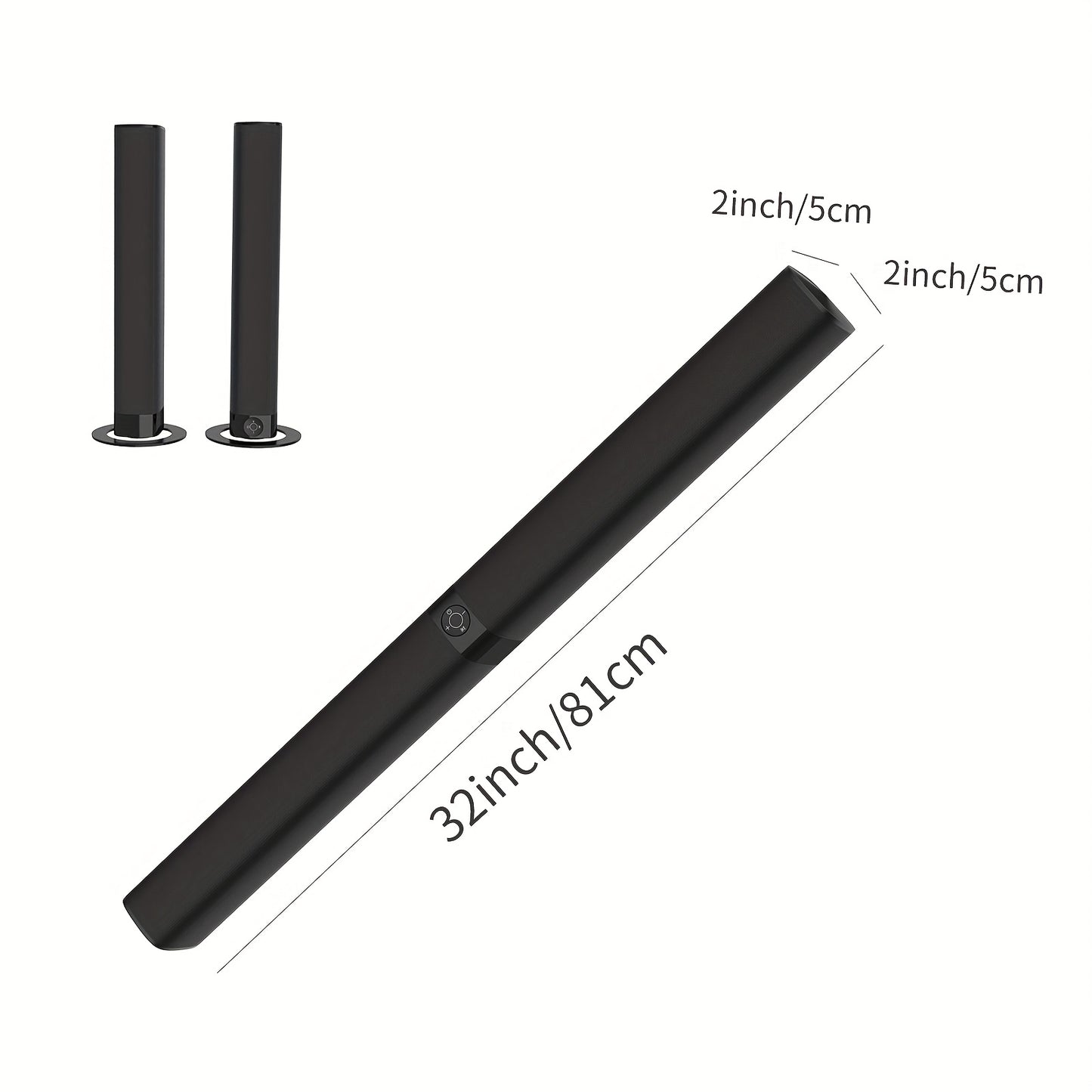 60W TV Speakers, Smart TV Speakers Wireless Speaker, Wired and Wireless Speakers, with ARC/ Optical/ AUX Connection, Detachable 32inch Speakers
