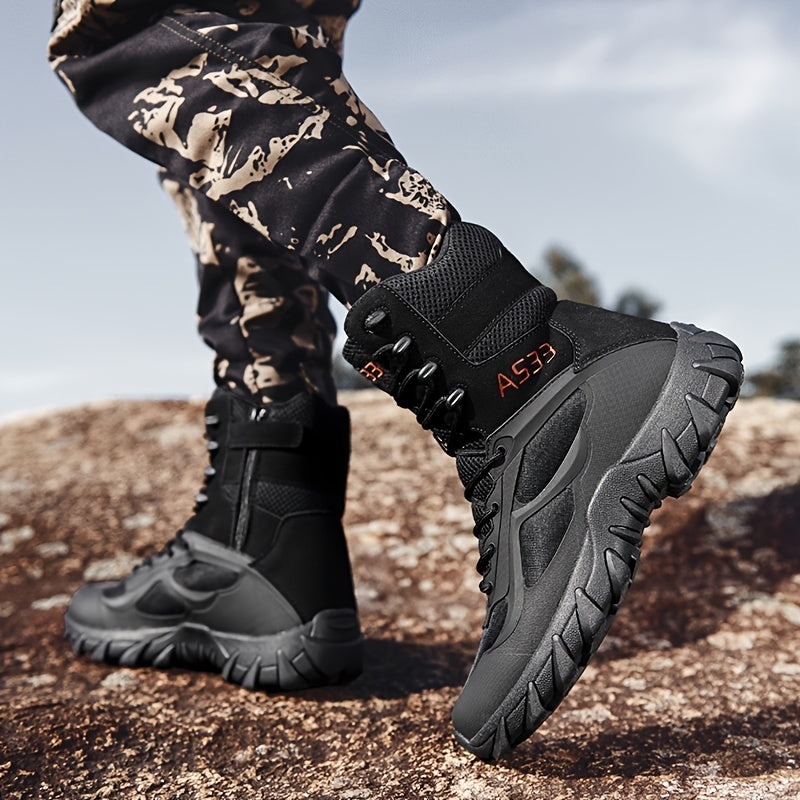Non-slip Men's Tactical Hiking Boots, Wear-resistant Winter Outdoor Camping Trekking Shoes for Snow
