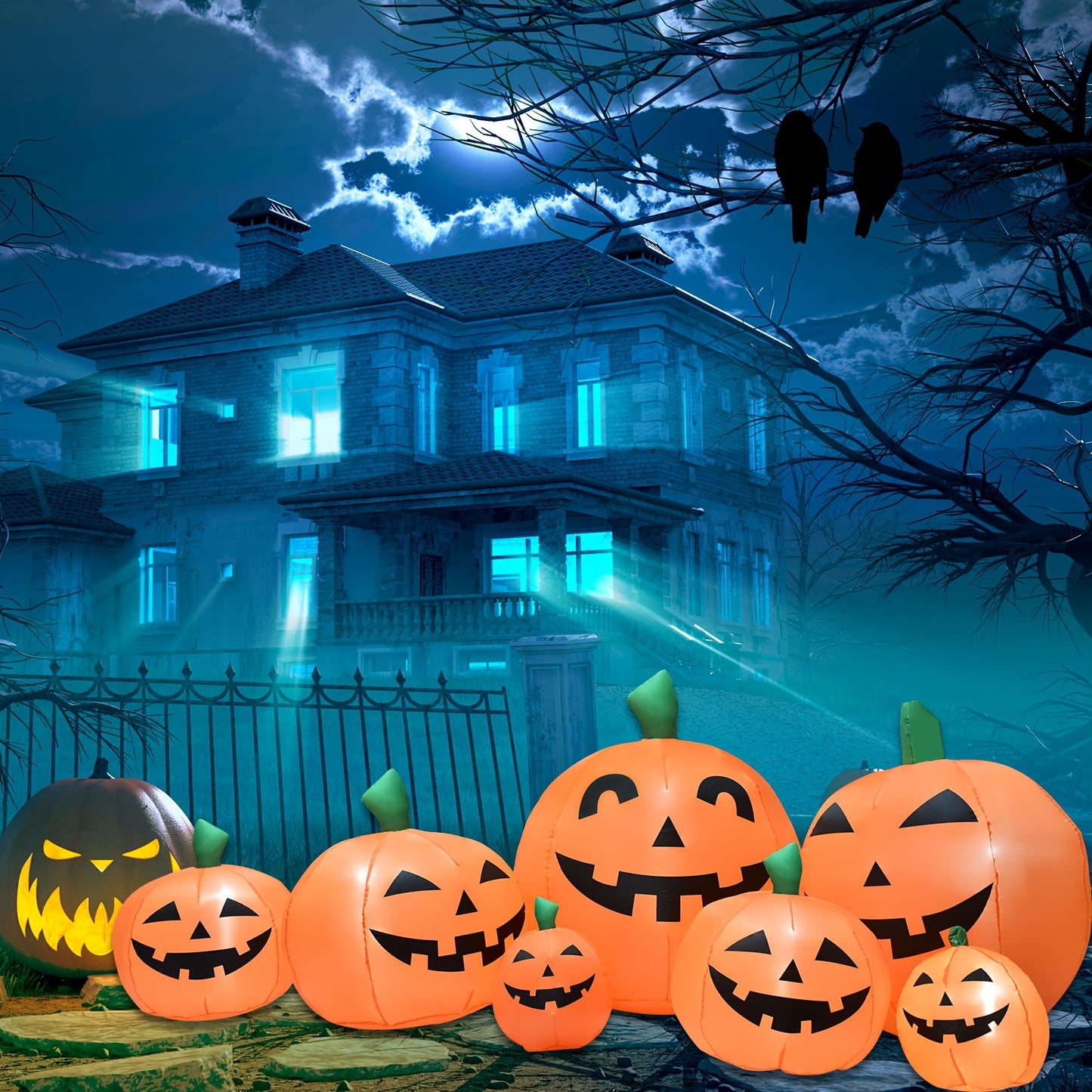8.5ft Halloween Inflatables pumpkins Decoration, Outdoor Halloween Blow Up Decorations for Yard, LED Lights hocus pocus inflatable Outdoor Holiday Garden Lawn Decor