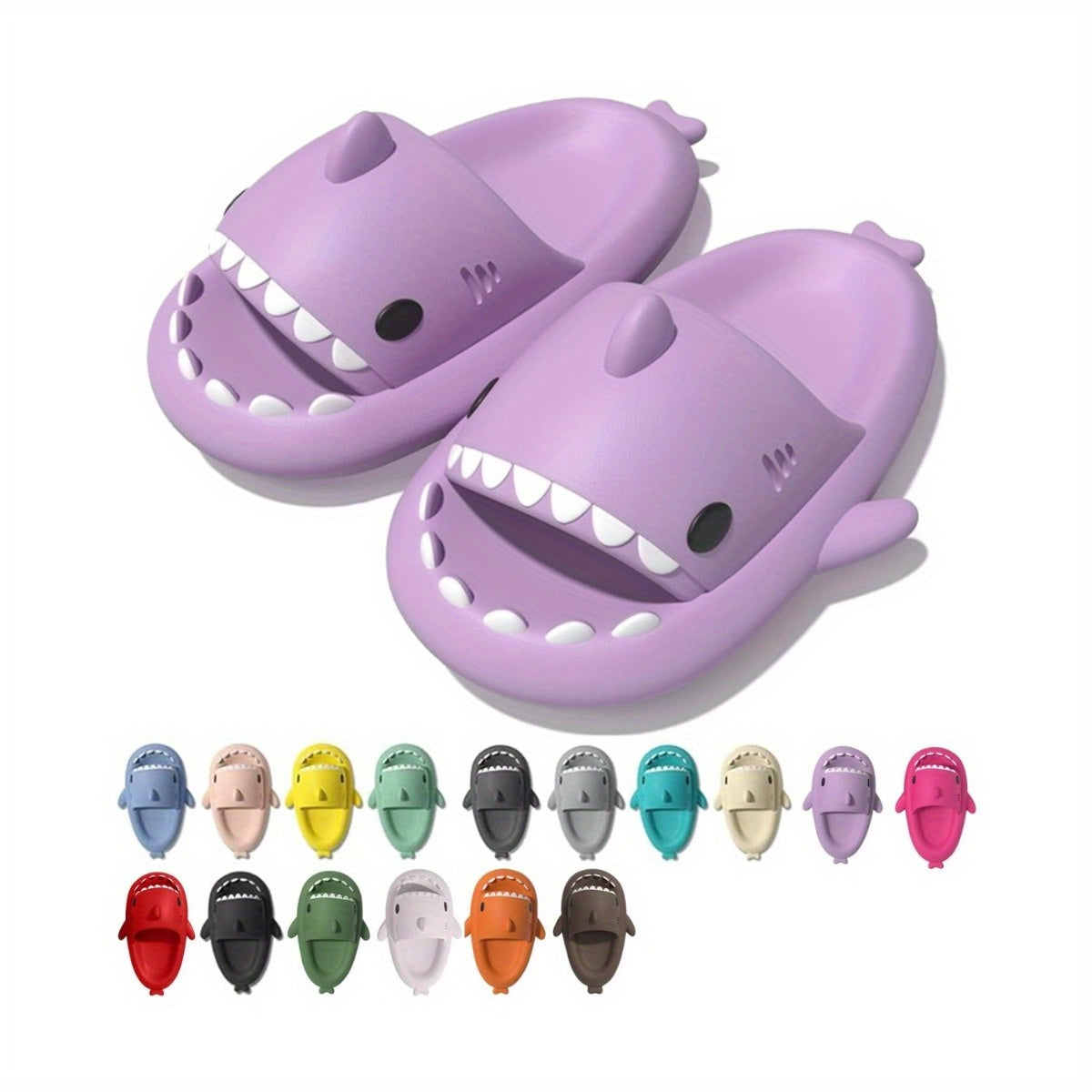 Shark Cloud Slippers - Cute Black Shark Design Slides for Women & Men, Non-Slip Summer Beach Sandals with Open Toe, Soft EVA Insole & Cushioned Sole, Perfect for Pool, Vacation, or Casual Wear, Poolside Footwear, Playful Slip