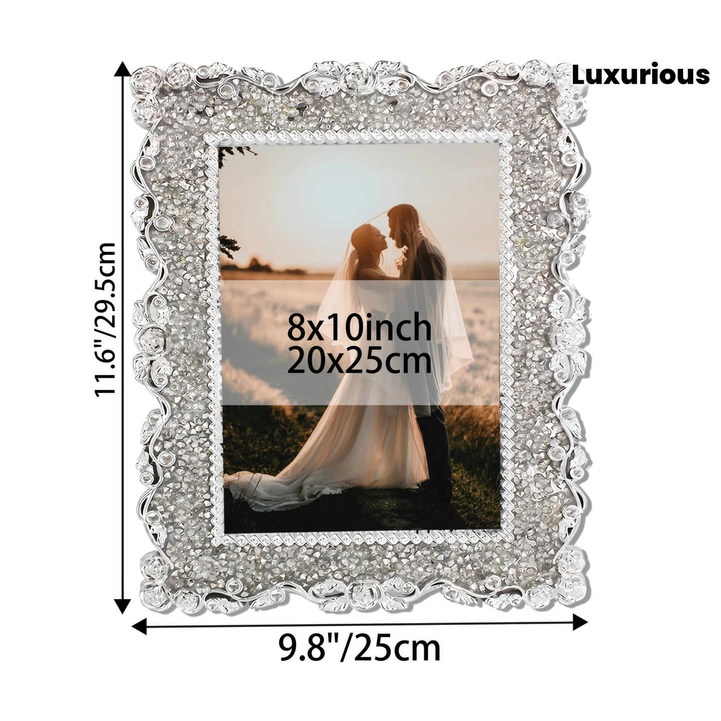 Picture Frames / Luxurious Rhinestone Embellished Picture Frame, Photo Frames, Elegant Home Decor for Living Room & Bedside, Twinkle Twinkle Design, Memory Keepsake Display, Ideal gift for weddings, Mother's Day, and Easter Pictures Are for D