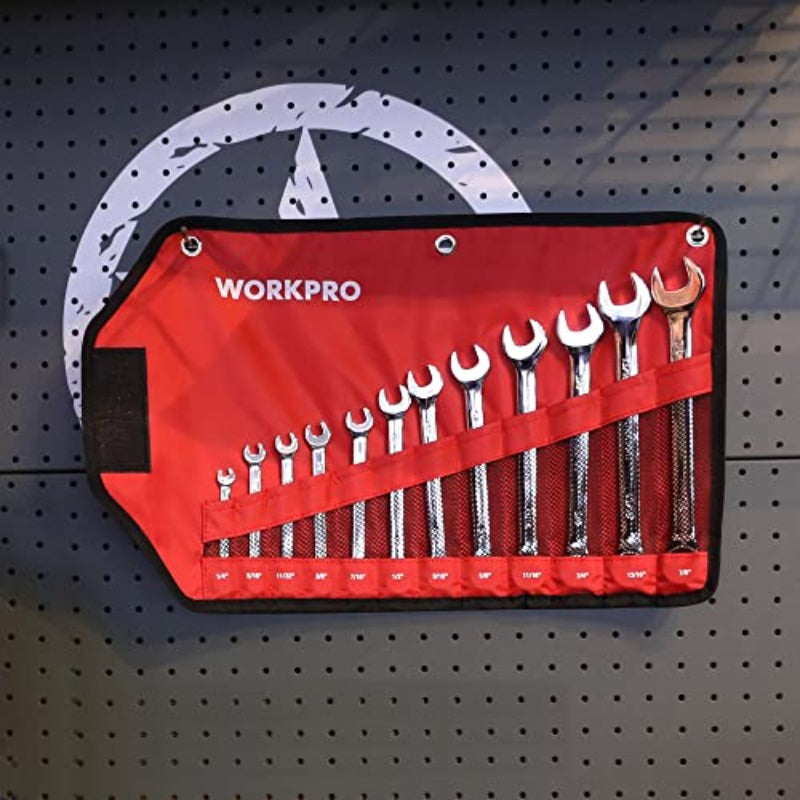 WORKPRO 7pcs Pliers Set + WORKPRO 12pcs Premium Combination Wrench Set SAE, Metal Material, Industrial Hand Tools, Power & Hand Tools, with Screwdrivers, Pliers, and Wrenches for Home Improvement and Professional Use, Home Im