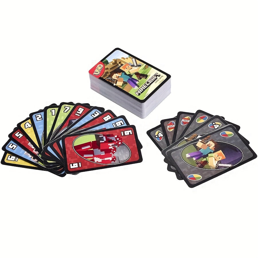 Toys / 112pcs UNO Minecraft Edition Cards - Fun Multiplayer Card Game with Exclusive Minecraft Artwork, Creeper & Zombie Designs, Perfect for Social Gatherings, Parties & Events, Card Game Accessories, Party Game Cards, Vibrant Card