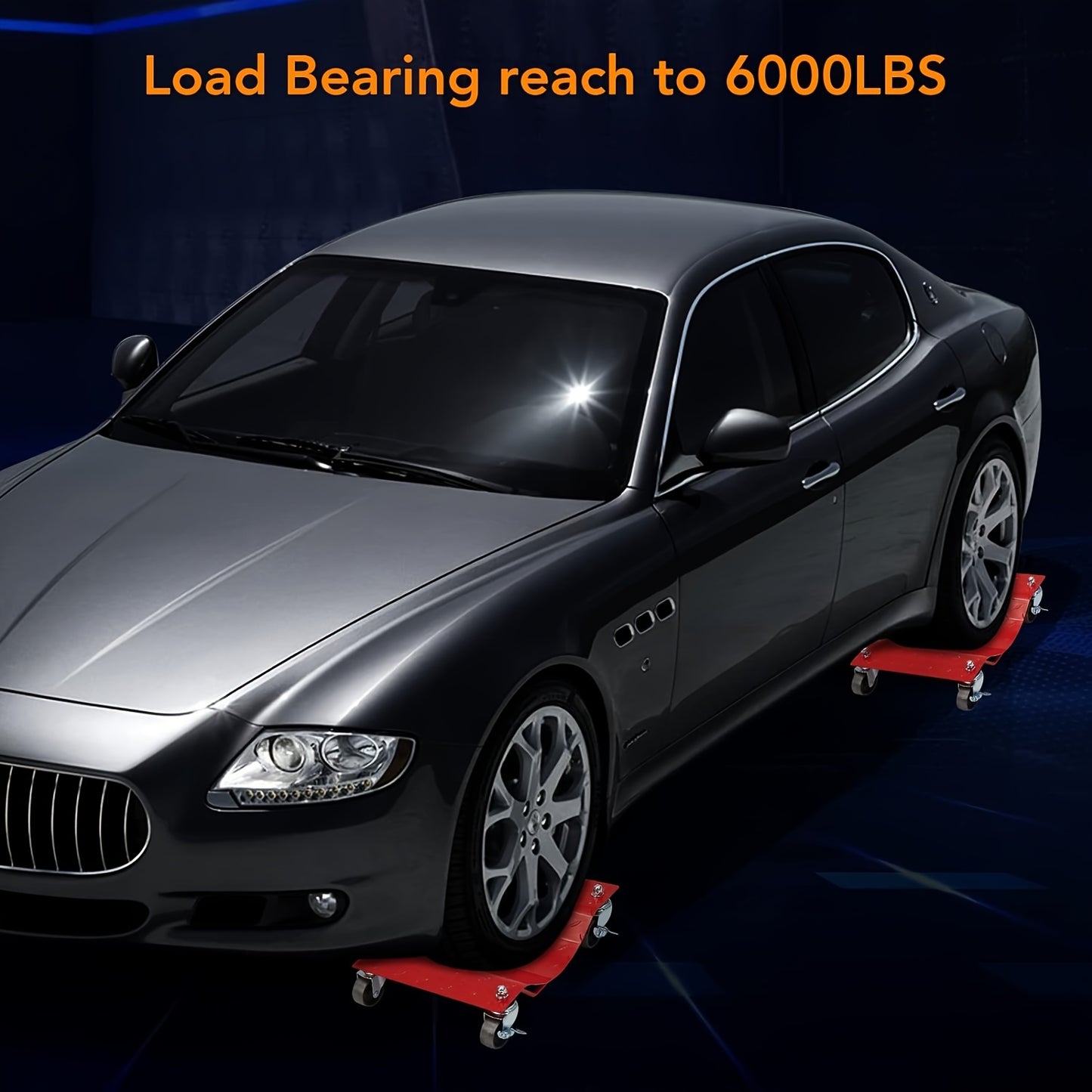 Car Dolly 4 Pack 6000 Lbs Capacity Car Dolly, Heavy Duty Tire Wheel Car Dolly Ball Bearings Skate With 360° Rotational Wheel For Moving Cars, Trucks, Trailers, Motorcycles, Makes Moving A Car Easy