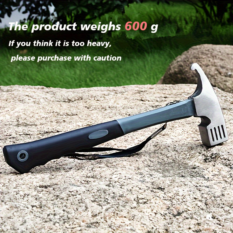 Camping Hammer: Heavy-Duty Multifunctional Steel Hammer with Tent Stake Remover & Holding Strap!Outdoor Camping Tool Suitable for home and outdoor use