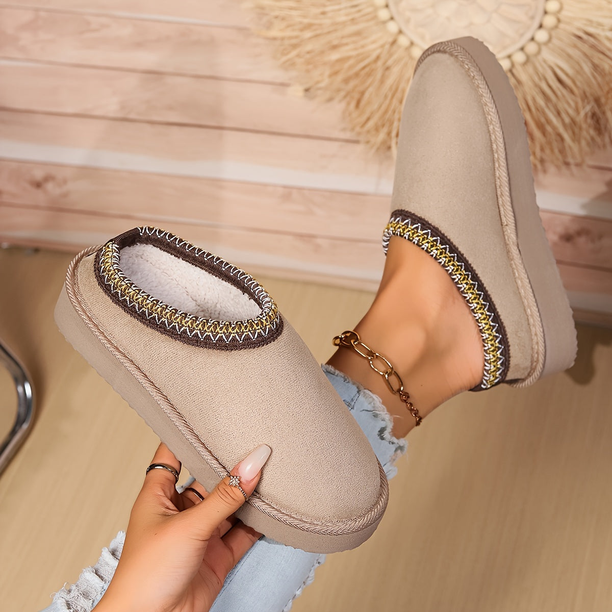 Womens Ultra-Soft Thermal Slippers - Indoor Quilted Ankle Boots with Non-Skid Sole - Perfect Cozy House Shoes for Winter Lounging