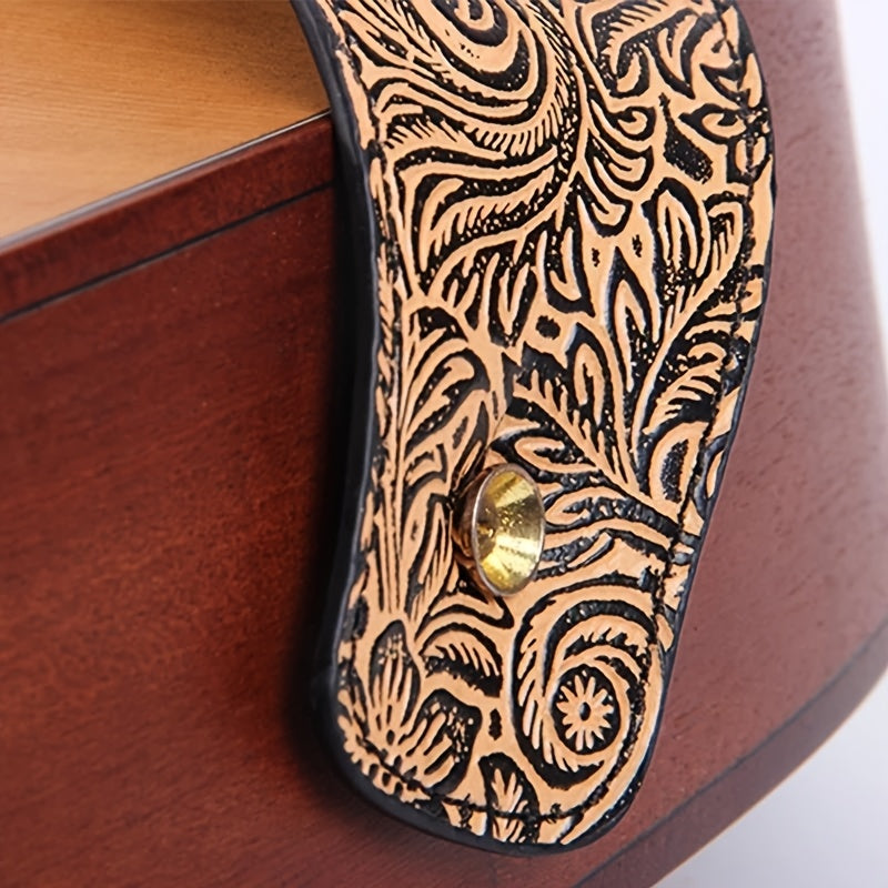 Guitar Straps / 2.5 Inch Guitar Strap Genuine Faux Leather Adjustable Soft Embroidered Belt For Classical Bass Music Hobby Guitar Accessories (Random Pattern)