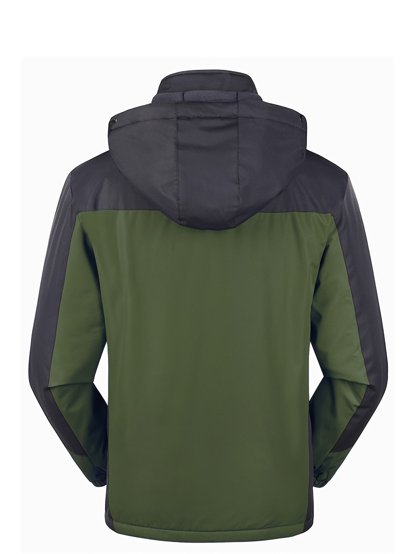 Men's Jacket / Men's Casual Color Block Thick Hooded Jacket, Windproof Single-Layer Fleece Jacket for Fall Winter Jacket Gifts