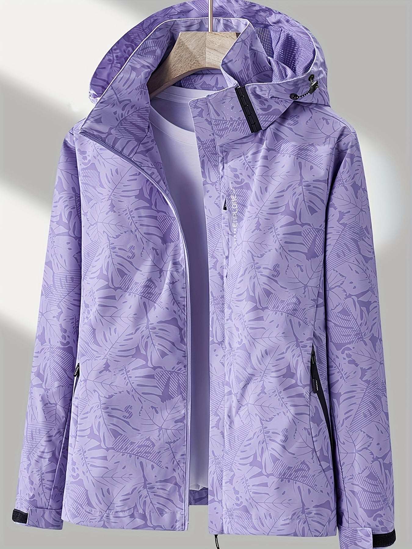 Women'S Windproof Jacket with Full-Zip Front - Lightweight Outdoor Coat, Stand Collar, Non-Stretch Fabric for Hiking, Camping, Travel - Bright Pink Windproof Shell (Spring/Fall/Summer) - Easy-Care Design, Hiking Gear, Camping