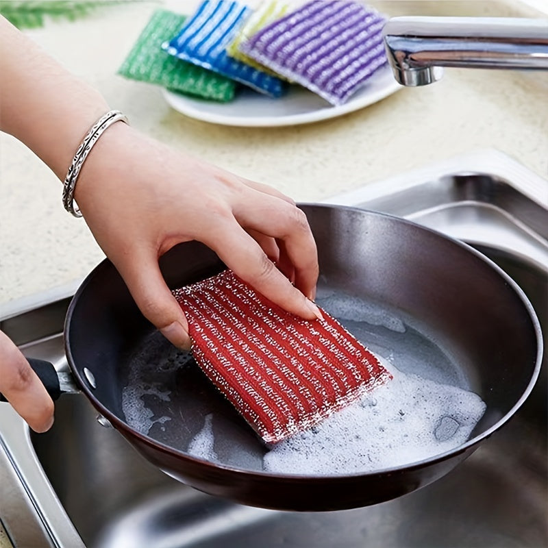 4pcs, Kitchen Dishwashing Sponge, Does Not Hurt Pot Brush Pot Artifact, Household Double-sided Cleaning Sponge Wipe, Scouring Pad, Kitchen Scrub Sponge, Cleaning Supplies, Cleaning Tool, Back To School Supplies