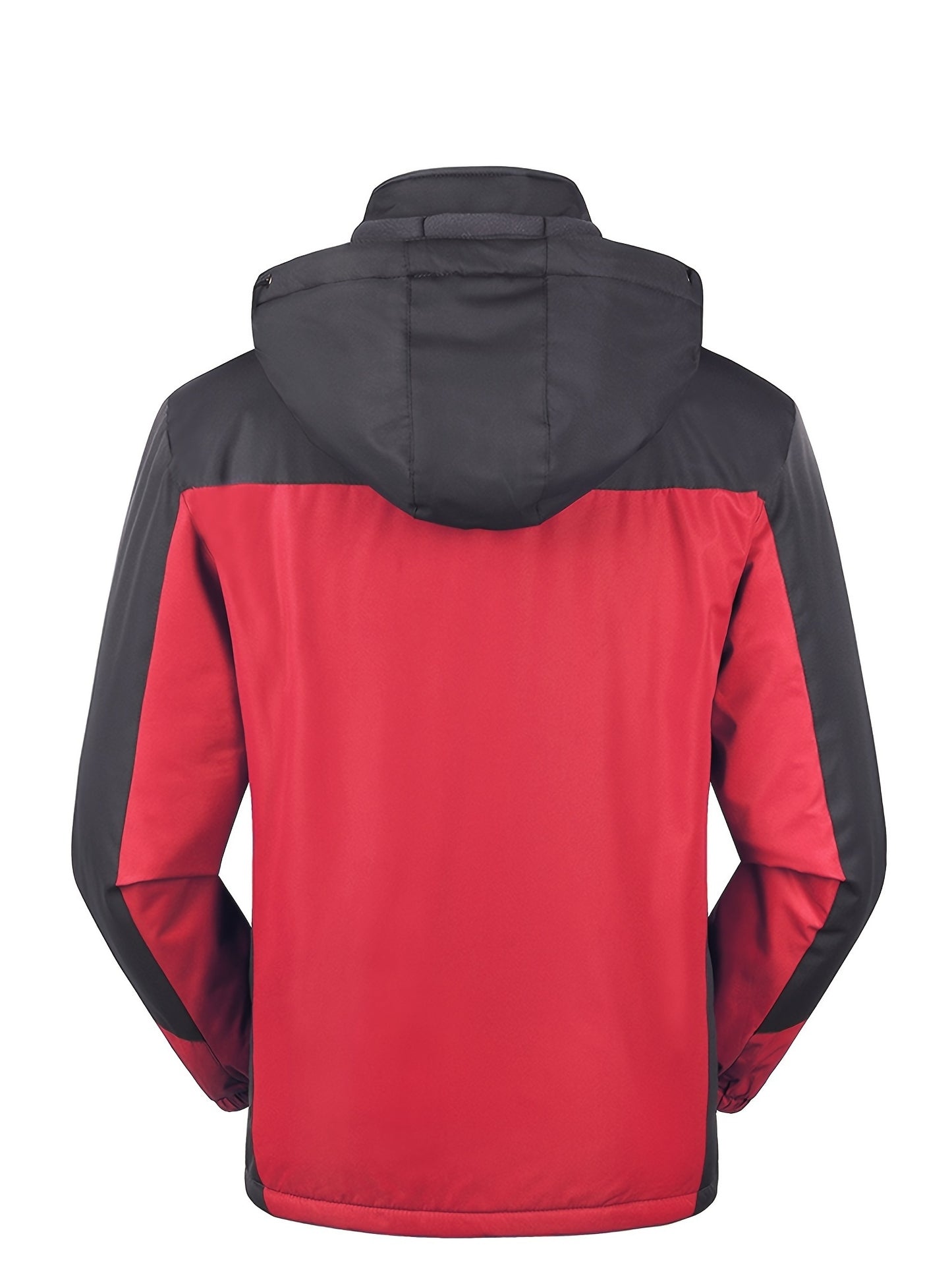Men's Jacket / Men's Casual Color Block Thick Hooded Jacket, Windproof Single-Layer Fleece Jacket for Fall Winter Jacket Gifts