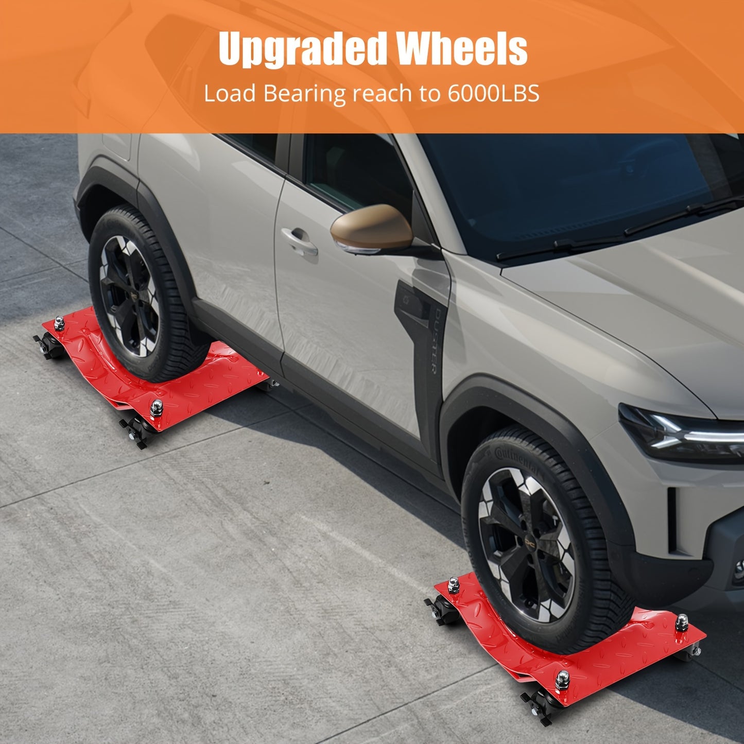 Car Dolly 4 Pack 6000 Lbs Capacity Car Dolly, Heavy Duty Tire Wheel Car Dolly Ball Bearings Skate With 360° Rotational Wheel For Moving Cars, Trucks, Trailers, Motorcycles, Makes Moving A Car Easy