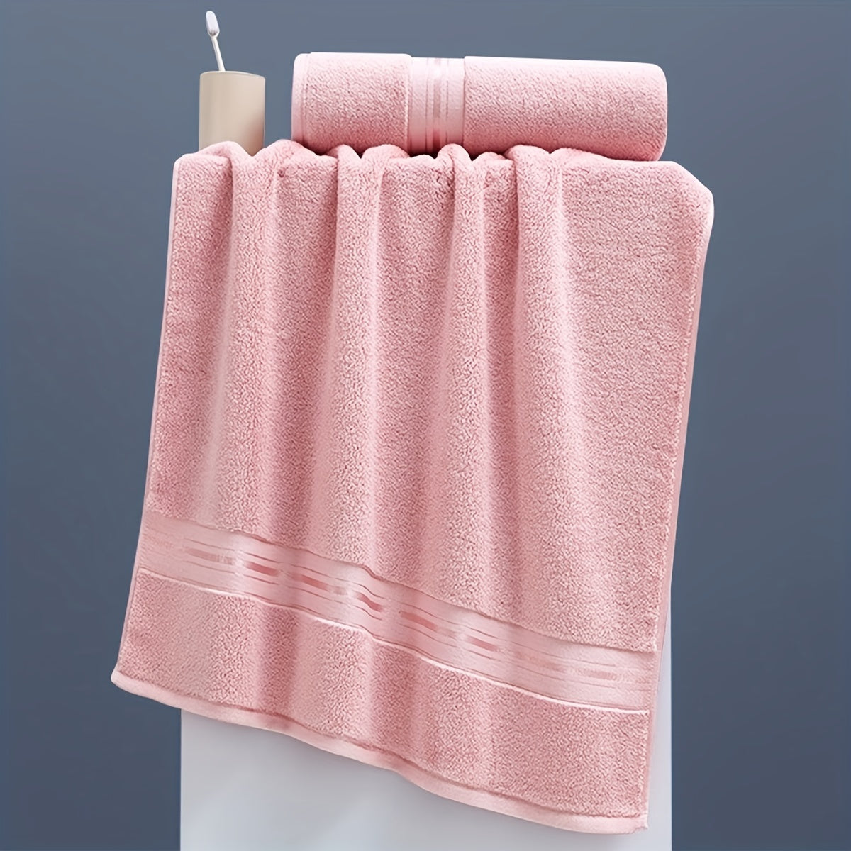 6-pce Bath Towel Set, Pure Cotton Bath Towels and Towels, 2 Bath Towels+2 Hand towels+2 Washcloths, Soft Shower Moisture Absorbing Cotton Bath Towel Set, Bathroom Towel Set, Bathroom Supplies, Household items