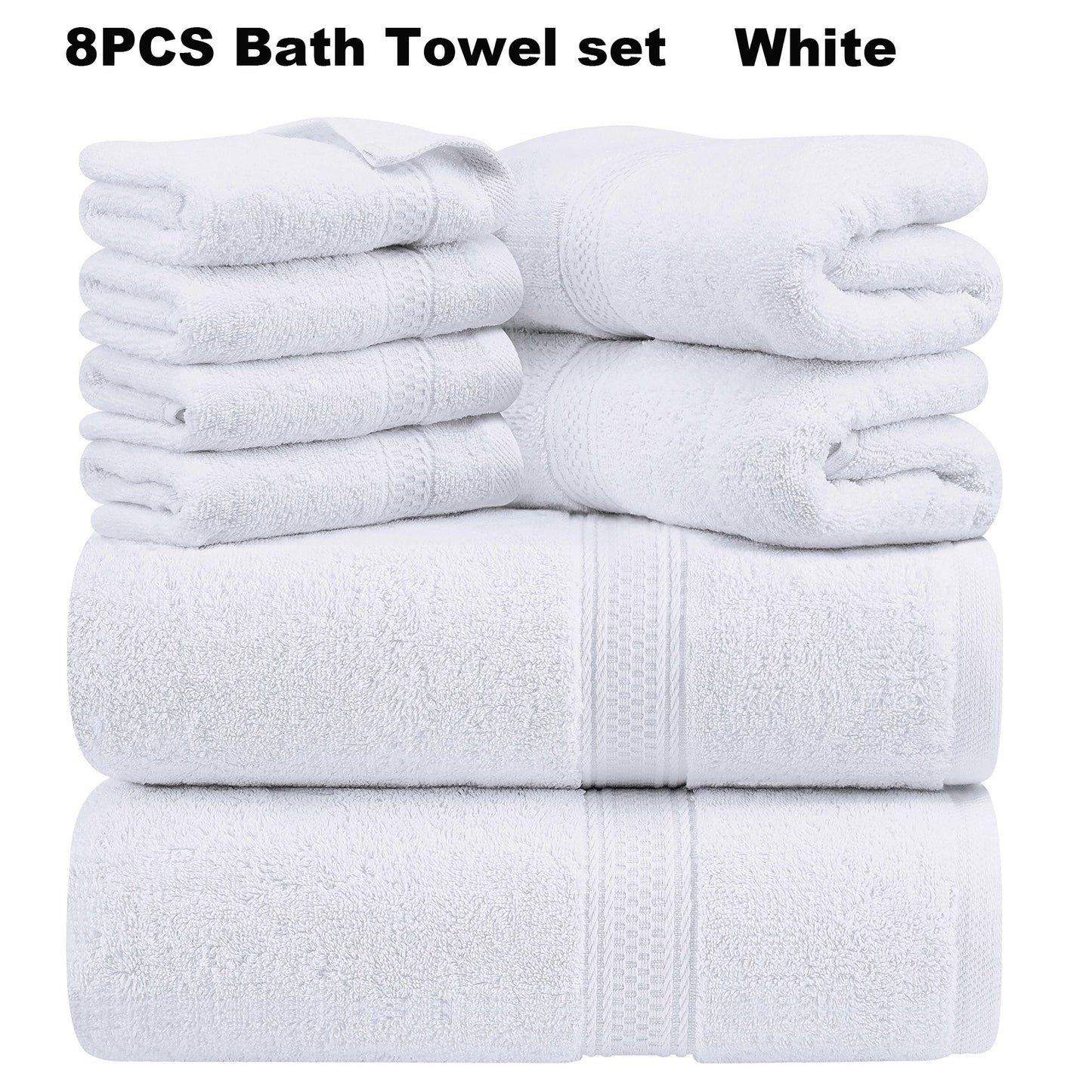 8pcs Bath Towel Set, 2 Bath Towels, 2 Hand Towels, 4 Washcloth, Luxurious, Soft, Skin Friendly, Good Water Absorption, Quick Drying, Thickened Bathing Towel, Suitable for Home, Hotel, Travel, Fitness, Beauty SPA, Etc, Wash Cl