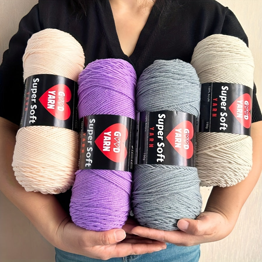 2pc*190g big 100% Acrylic yarn for knitting, crocheting, amigurumi and craft projects, #4-Worsted Yarn