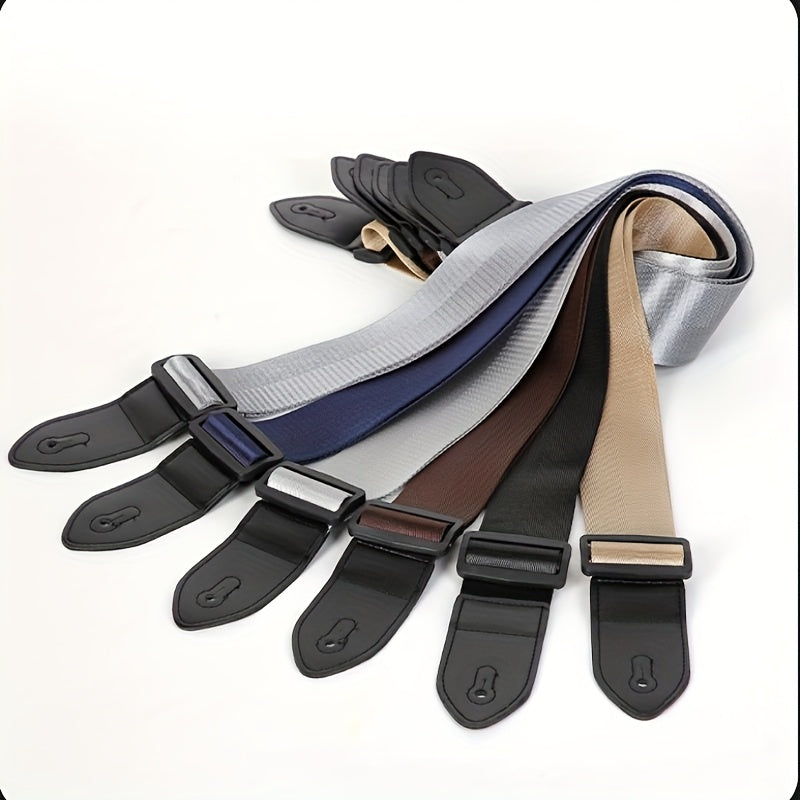 Heavy-Duty Guitar Strap with Adjustable Crossbody design - Thick & Durable Construction, Non-Slip Buckles - Compatible with Acoustic, Electric, Bass Guitars - Ideal Gift for Musicians (Available in Black, Blue, Brown, Gray, B