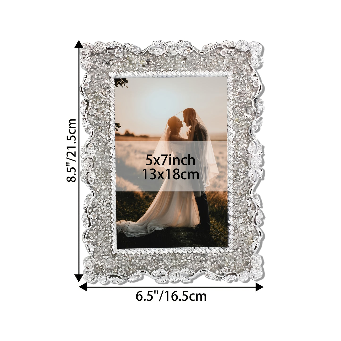 Picture Frames / Luxurious Rhinestone Embellished Picture Frame, Photo Frames, Elegant Home Decor for Living Room & Bedside, Twinkle Twinkle Design, Memory Keepsake Display, Ideal gift for weddings, Mother's Day, and Easter Pictures Are for D