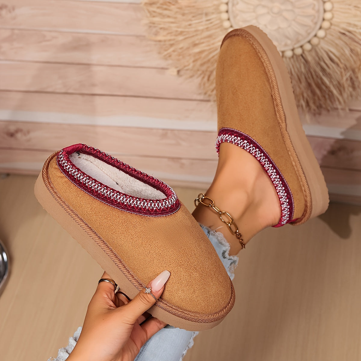Womens Ultra-Soft Thermal Slippers - Indoor Quilted Ankle Boots with Non-Skid Sole - Perfect Cozy House Shoes for Winter Lounging