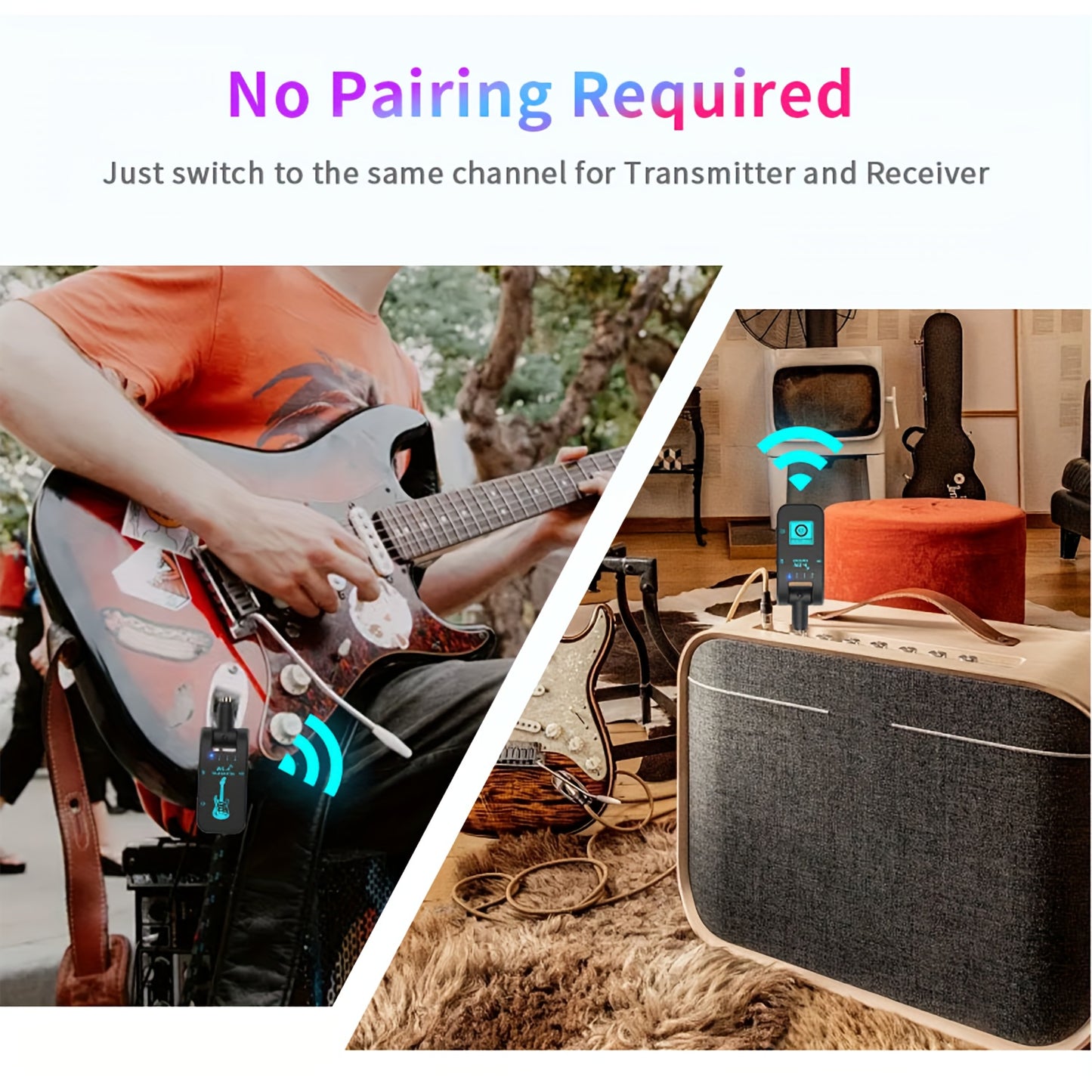 2. 4G Wireless Transmission System for Guitar with Wireless Transmitter And Receiver