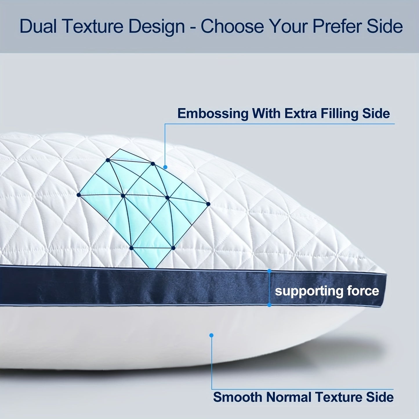 2pcs Bed Pillows, Cooling Luxury Hotel Quality With Breathable Down Alternative Filling With Gusset, Supportive For Back, Stomach, Or Side Sleepers, OEKO-TEX Certified For Bedroom Guest Room