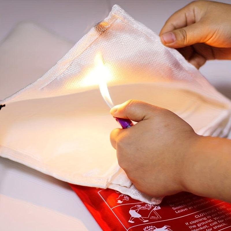 40" X 40" Emergency Fire Blanket for Home & Outdoor Survival - Durable Fiberglass, Tear-Resistant, Non-High Quality, Red with Black Straps, Ideal for Camping & Kitchen Fire Suppression, Kitchen Fire Extinguisher, Tearresistan