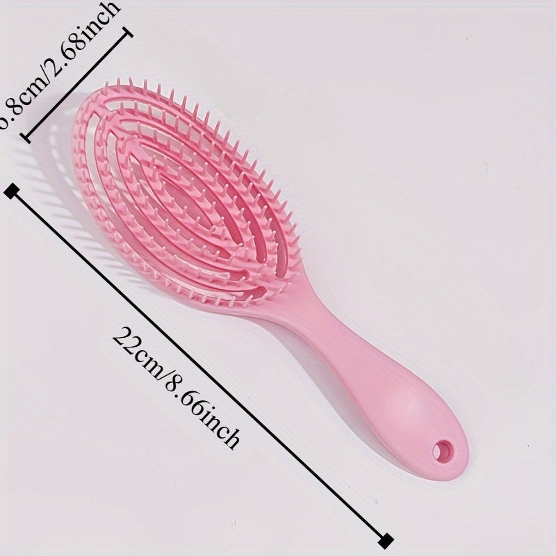 1/2pcs Hollow Hair Comb Skull Massage Brush - Anti-Static, Anti-Knot, Tangle Styling Brush with ABS Plastic and Sandalwood Handle, Suitable for Normal Hair Types