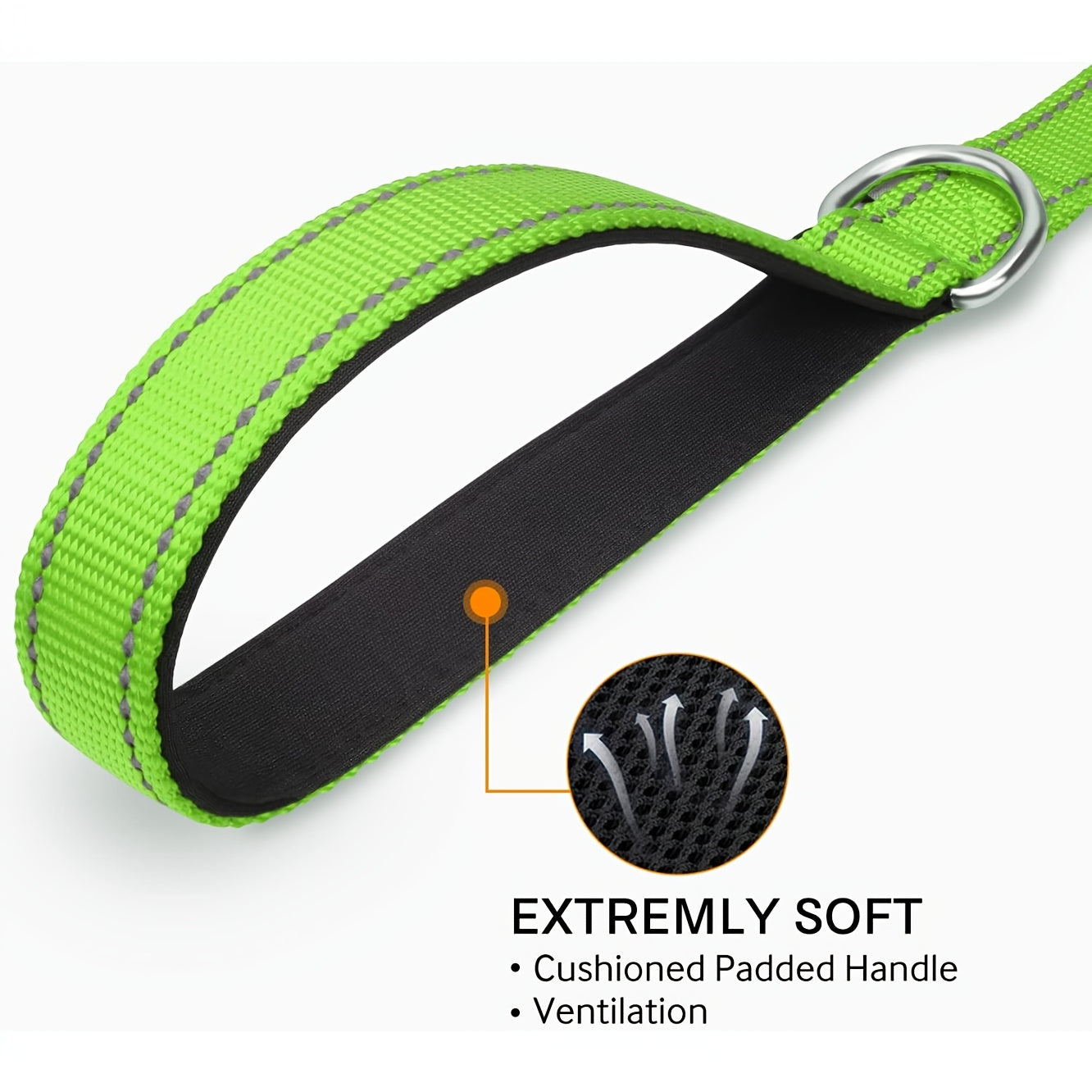 Reflective Dog Leash With Padded Handle, 5 Feet Long And 1 Inch Wide, Suitable For Walking And Training Medium To Large Dogs. Durable And Sturdy, Available In Multiple Color Options, Without Battery