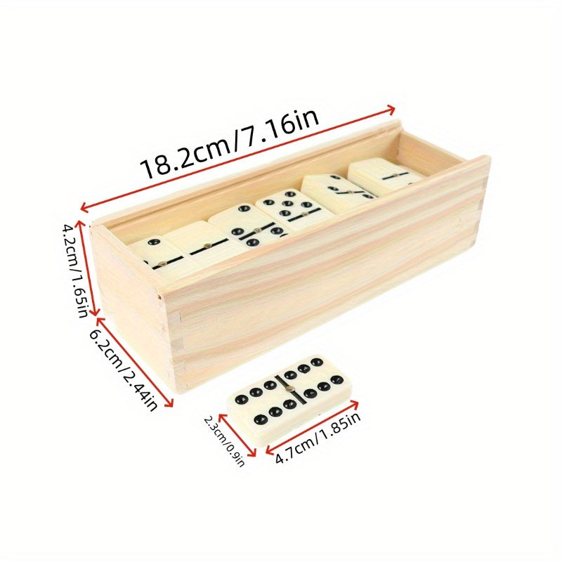 Dominoes - Classic Game with 28 Dominoes, 2-4 Players; Beautifully Boxed for Casual Play, Acrylic Material, Durable Box