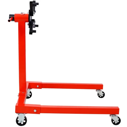 1500 LBS Motor Stand with 4 Adjustable Arms 360 Degree Rotating Head 4 Wheels Red FCJ Metal Engine Holder for Garage Auto Repair