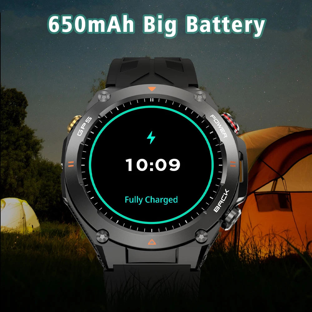 SENBONO KC82 GPS Smart Watch 1.45'' HD Screen Built-In GPS Altimeter Barometer Compass AI Voice Compatible with Android & iPhone