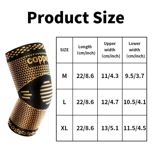 1 Pair Copper Elbow Compression Sleeve / Elbow Brace for Sports