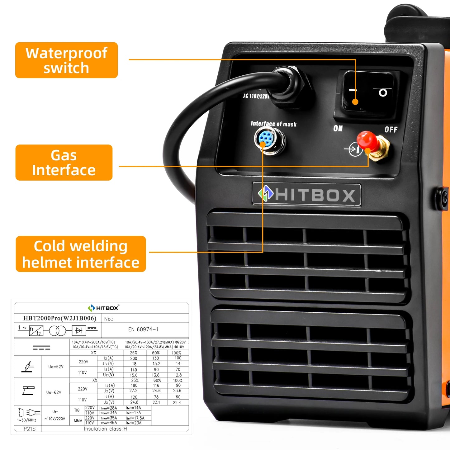 Tig Welder / HITBOX Cold Pulse Tig Welding Machine 110V/220V HF TIG Spot TIG ARC Stick Welder 12 25 INVERTER Carbon Steel, Stainless Steel