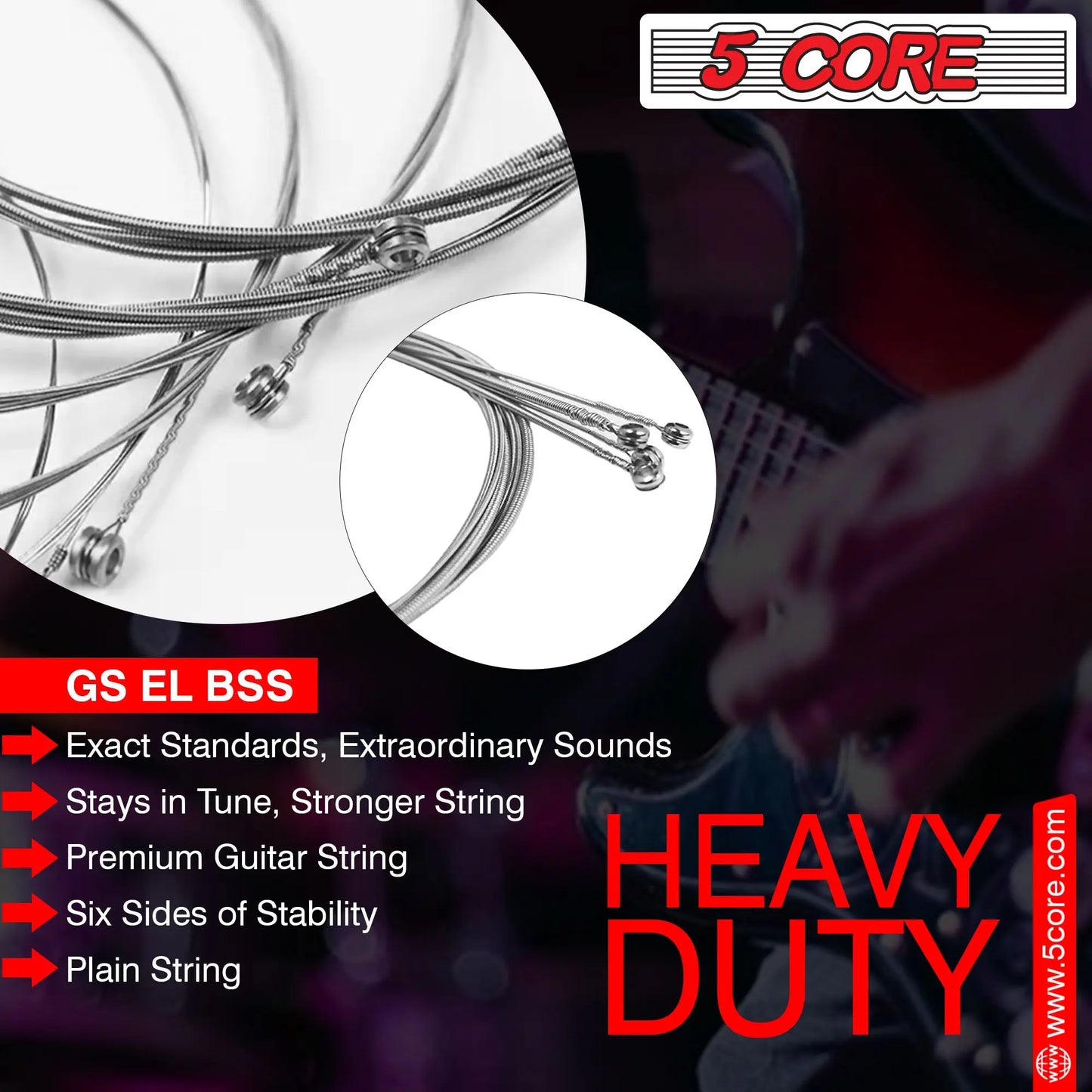 Guitar Strings / DB 5 Core Electric Guitar Strings Pure Nickel .010-.048 Gauge Rich Full Tonal Spectrum 6 String Set Made of Steel
