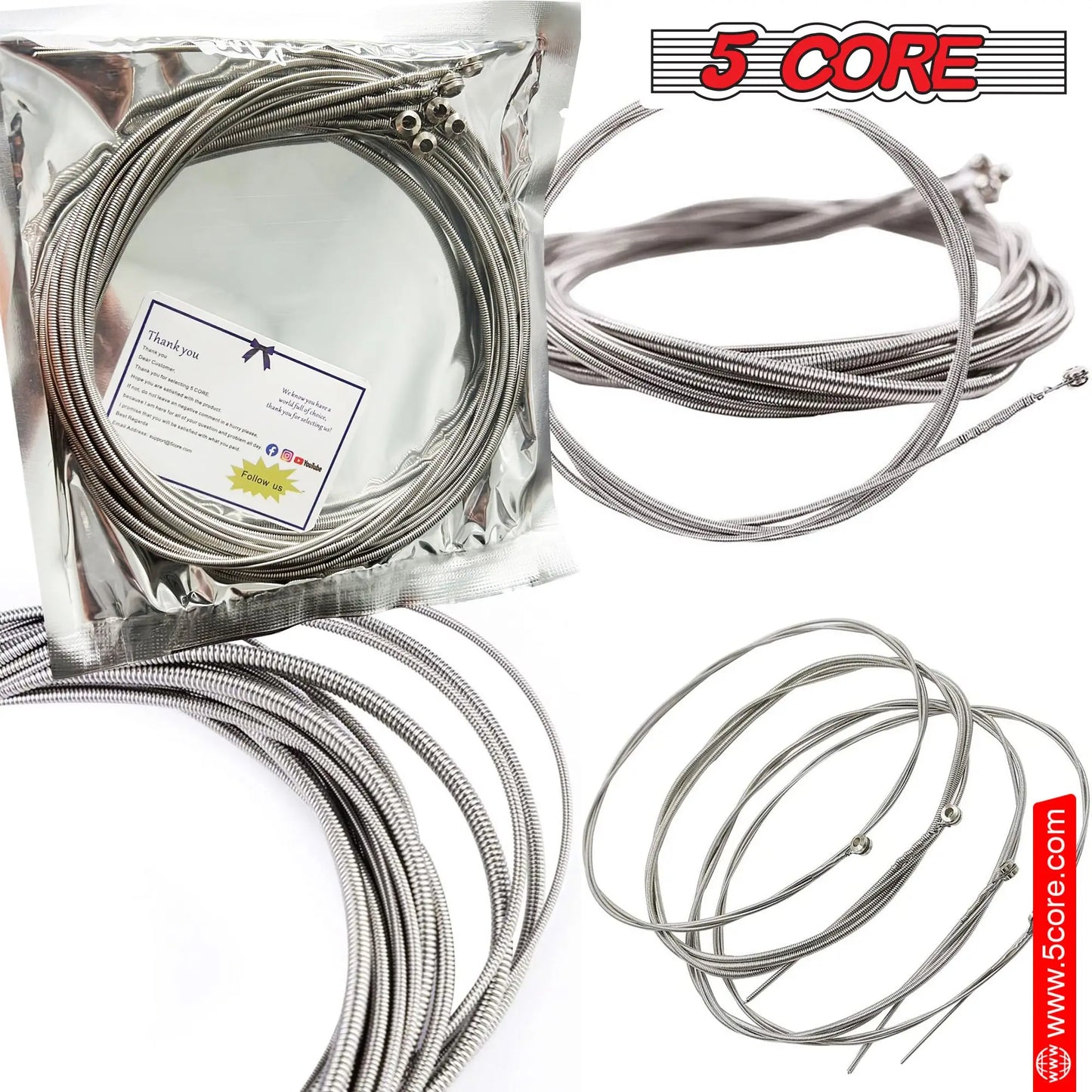 Guitar Strings / DB 5 Core Electric Guitar Strings Pure Nickel .010-.048 Gauge Rich Full Tonal Spectrum 6 String Set Made of Steel