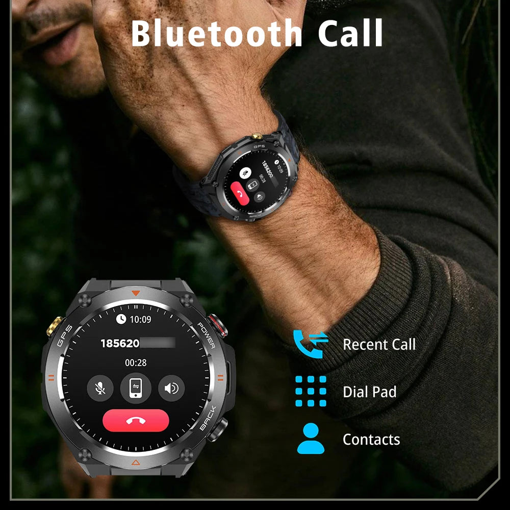 SENBONO KC82 GPS Smart Watch 1.45'' HD Screen Built-In GPS Altimeter Barometer Compass AI Voice Compatible with Android & iPhone