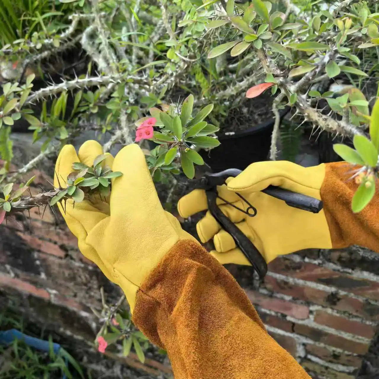 Thorn Proof Garden Gloves Safety Work Leather with Long Cuff Rose Flower Outdoor Protective Gear Gardening Gloves