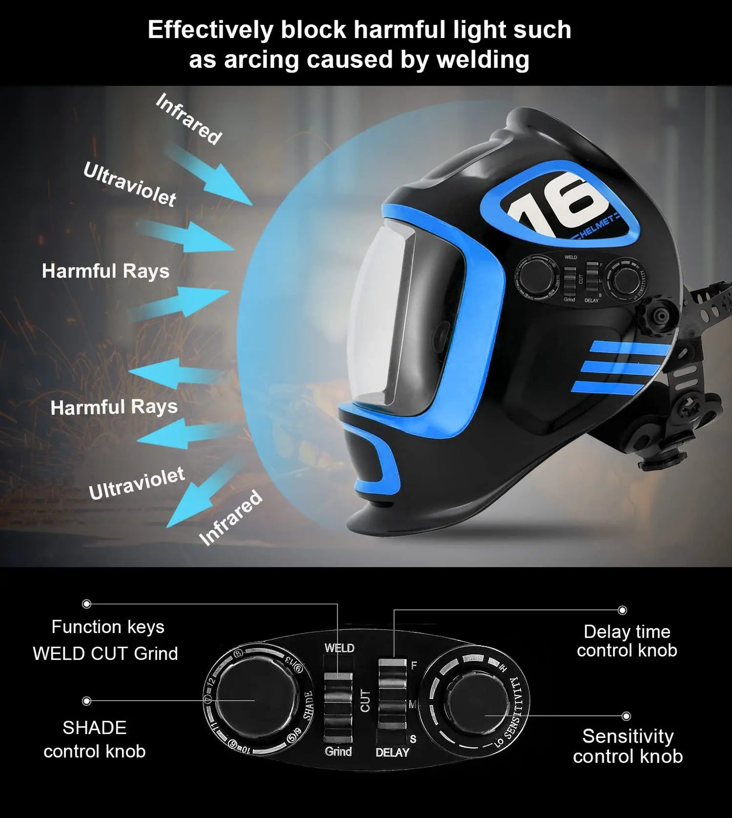 Automatic Shade Controlling Welding Helmet Glass Clear Welding Helmet