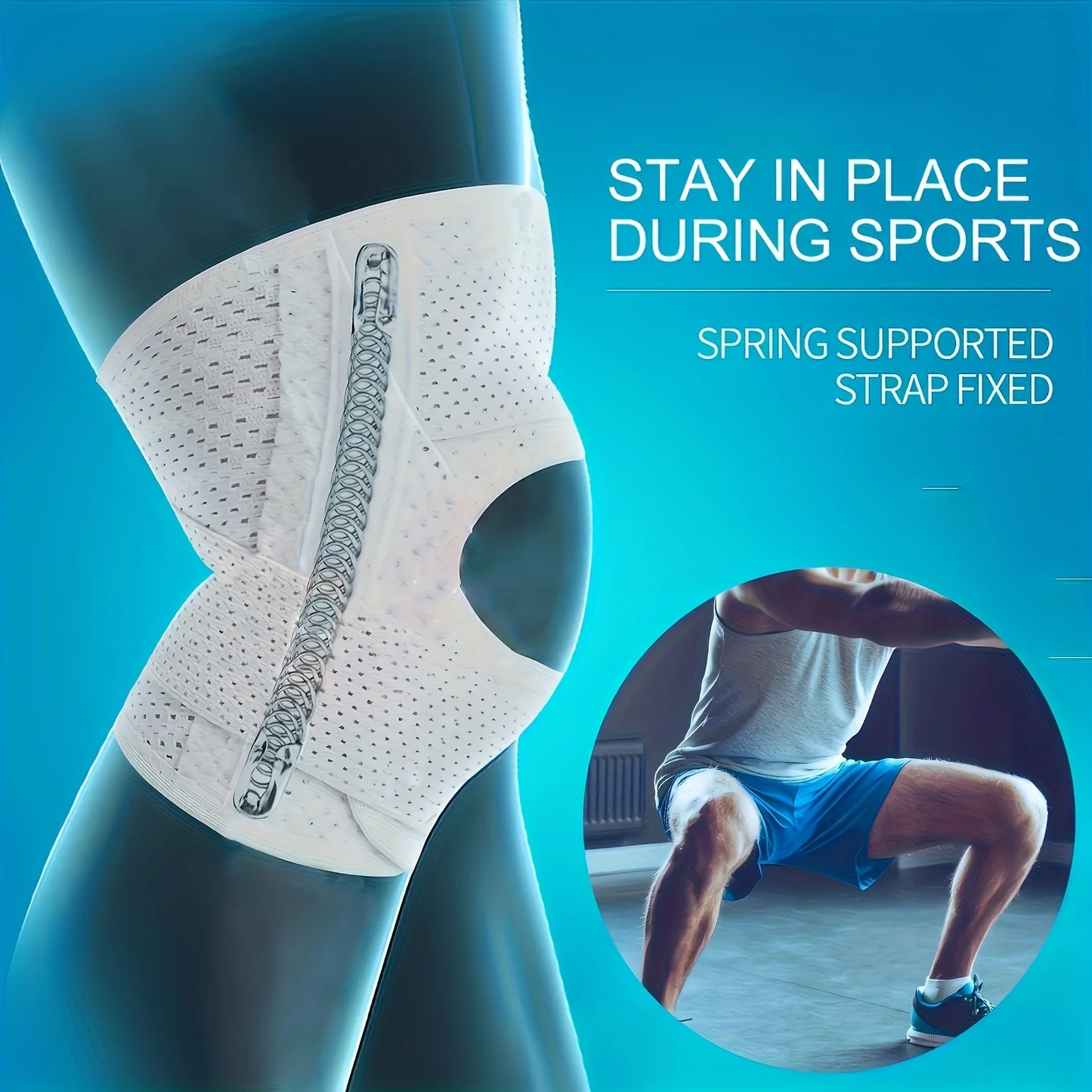 1 Pc Knee Brace with Side Stabilizers & Breathable Adjustable Knee Sleeve