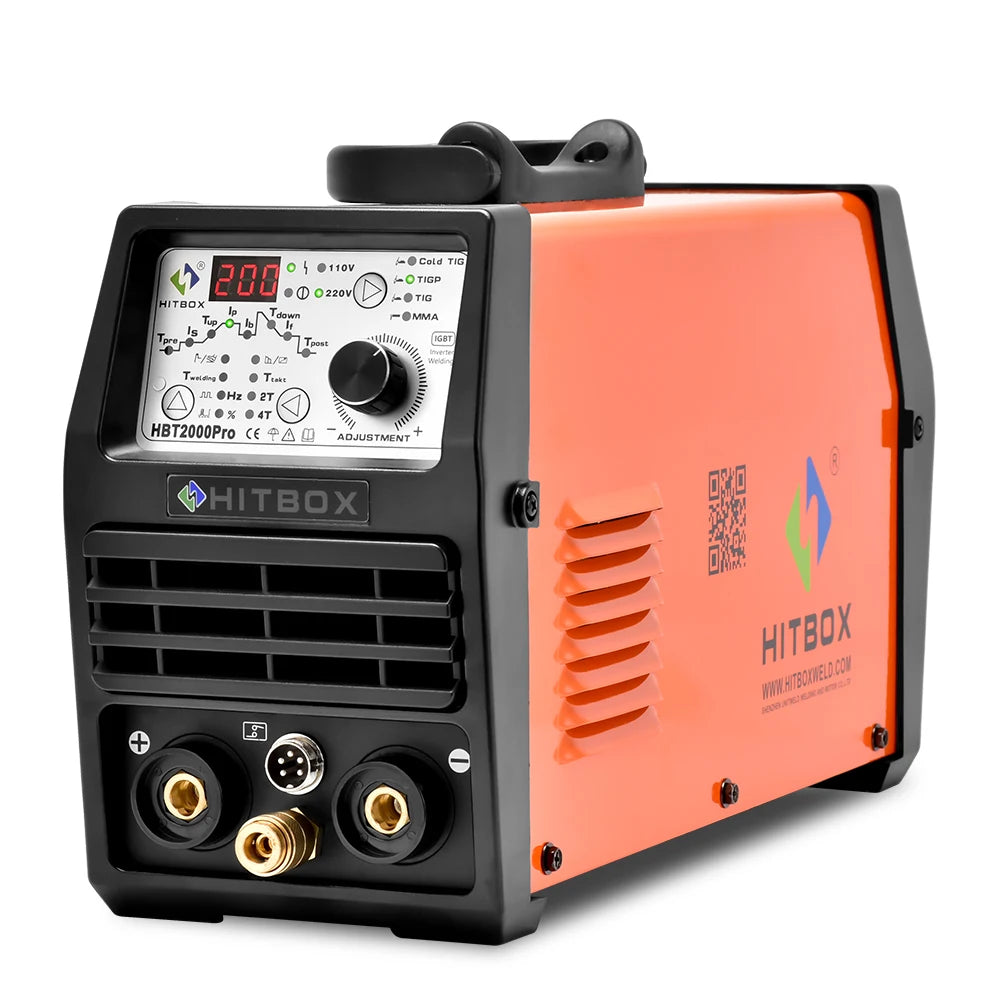 Tig Welder / HITBOX Cold Pulse Tig Welding Machine 110V/220V HF TIG Spot TIG ARC Stick Welder 12 25 INVERTER Carbon Steel, Stainless Steel